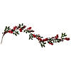 Northlight 5' x 3.25" Red Berries with Leaves Artificial Christmas Garland  Unlit Image 3