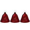 Northlight 6.5" Musical Pre-Lit  Red Bells Christmas Decorations, Set of 3 Image 1