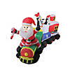Northlight 6.5' Red and Green Inflatable Santa and Penguins on Train Lighted Outdoor Christmas Decoration Image 2