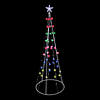 Northlight - 6' Multi-Colored Pre-Lit Cone Christmas Tree Outdoor Decoration Image 2