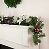 Northlight 6' x 9" Foliage  Poinsettia and Ornament Artificial Christmas Garland  Unlit Image 1