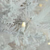 Northlight 7.5' Pre-Lit Slim Flocked Pine Artificial Christmas Tree - Warm White LED Lights Image 1