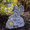 Northlight 9.25" Gray Solar Powered "Welcome to Our Garden" Angel Outdoor Garden Statue Image 1