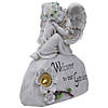 Northlight 9.25" Gray Solar Powered "Welcome to Our Garden" Angel Outdoor Garden Statue Image 2