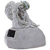 Northlight 9.25" Gray Solar Powered "Welcome to Our Garden" Angel Outdoor Garden Statue Image 3
