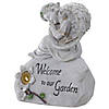 Northlight 9.25" Gray Solar Powered "Welcome to Our Garden" Angel Outdoor Garden Statue Image 4
