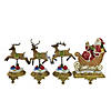 Northlight 9.5" Santa and Reindeer Christmas Stocking Holders, Set of 4 Image 1