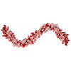 Northlight 9' x 12" Pre-lit Flocked Red Pine Artificial Christmas Garland  Clear Lights Image 1
