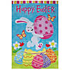 Northlight Happy Easter Bunny with Eggs Outdoor House Flag 28" x 40" Image 1