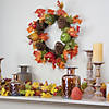 Northlight Leaves  Pine Cones and Pumpkins Artificial Fall Harvest Wreath - 20-Inch  Unlit Image 1