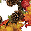 Northlight Leaves  Pine Cones and Pumpkins Artificial Fall Harvest Wreath - 20-Inch  Unlit Image 3