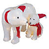 Northlight LED Pre-Lit Chenille Polar Bears Outdoor Christmas Decorations, Set of 2 Image 2
