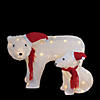 Northlight LED Pre-Lit Chenille Polar Bears Outdoor Christmas Decorations, Set of 2 Image 3