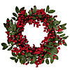 Northlight Lush Berry and Leaf Artificial Christmas Wreath  18-Inch  Unlit Image 1