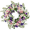 Northlight mixed floral and fern artificial spring wreath  24-inch Image 1