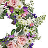 Northlight mixed floral and fern artificial spring wreath  24-inch Image 2