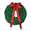 Northlight Pre-Lit Glittered Leaves Artificial Christmas Wreath - 28-Inch  Clear Lights Image 1