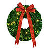 Northlight Pre-Lit Glittered Leaves Artificial Christmas Wreath - 28-Inch  Clear Lights Image 1