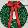 Northlight Pre-Lit Glittered Leaves Artificial Christmas Wreath - 28-Inch  Clear Lights Image 3