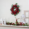 Northlight Red Berries and Two-Tone Green Leaves Artificial Christmas Wreath - 18-Inch  Unlit Image 1