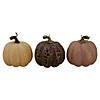Northlight Set of 3 Brown and Purple Fall Harvest Tabletop Pumpkins 4" Image 1
