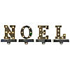 Northlight Set of 4 Gold and Silver LED Lighted "NOEL" Christmas Stocking Holder 6.5" Image 1