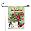 Northlight welcome cardinal bird and spring bouquet flag 28" x 40" Image 1