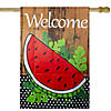 Northlight welcome watermelon slice spring outdoor house flag 28" x 40" Image 1