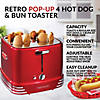 Nostalgia 4 Hot Dogs & Buns Pop-Up Toaster Image 1