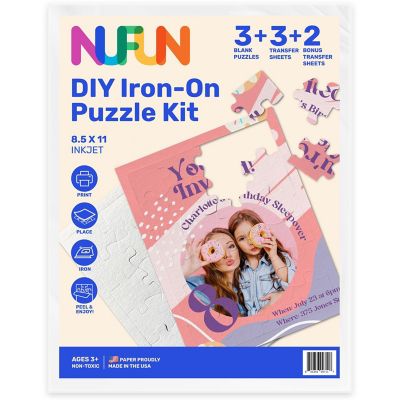 NuFun Activities DIY Blank Transfer Puzzle Kit, White, 8.5 x 11 Inch, ( Qty. 3) Image 1