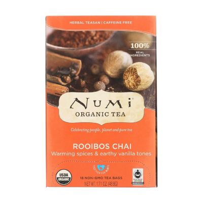 Numi Tea Organic Herbal Tea - Rooibos Chai - Case of 6 - 18 Bags Image 1