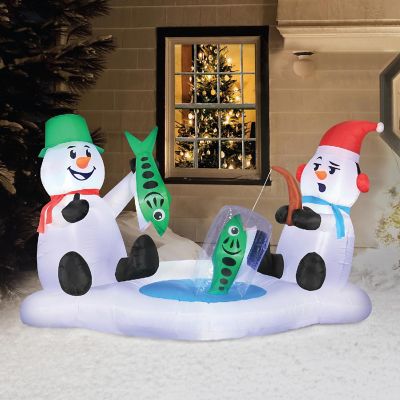 Occasions 6' INFLATABLE SNOWMEN ICE FISHING, 6 ft Tall, Multicolored Image 2