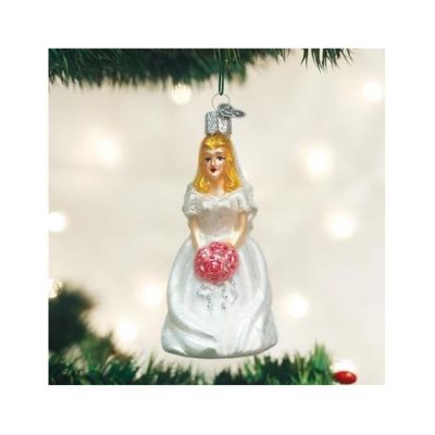 Old World Christmas 10227 Blown Glass Blonde Bride Ornament Image 3