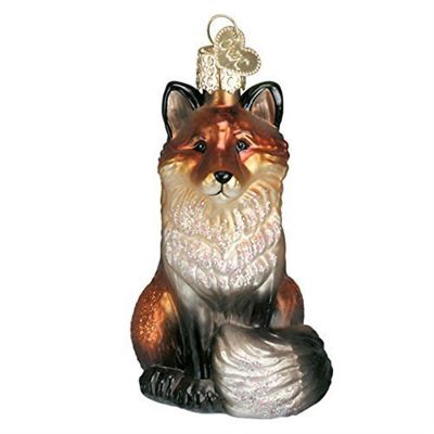 Old World Christmas 12099 Glass Blown Fox Ornament Image 1