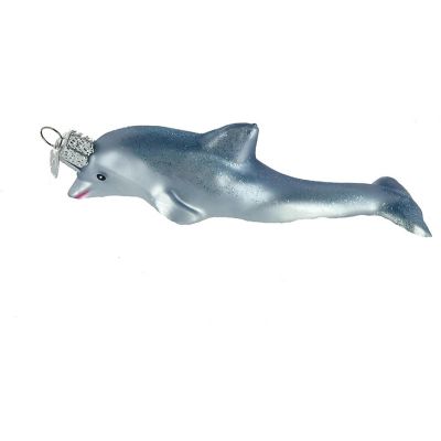 Old World Christmas 12187 Glass Blown Playful Dolphin Ornament Image 1