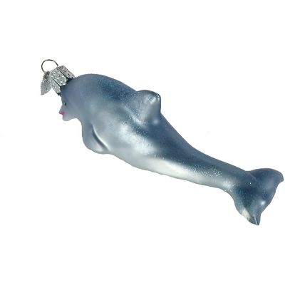 Old World Christmas 12187 Glass Blown Playful Dolphin Ornament Image 1