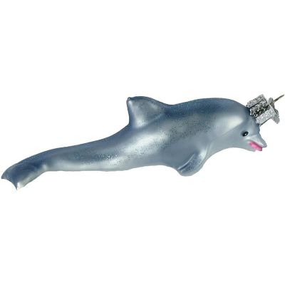 Old World Christmas 12187 Glass Blown Playful Dolphin Ornament Image 3
