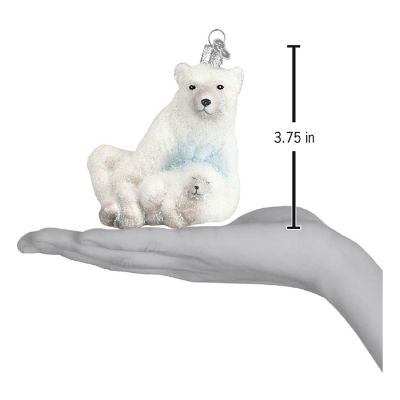 Old World Christmas 12249 Glass Blown Polar Bear With Cub Ornament Image 3