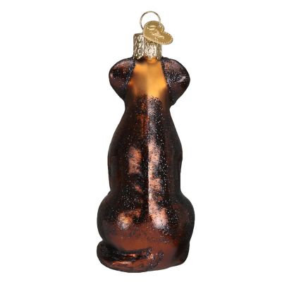 Old World Christmas 12387 Glass Blown Chocolate Labrador Ornament Image 2