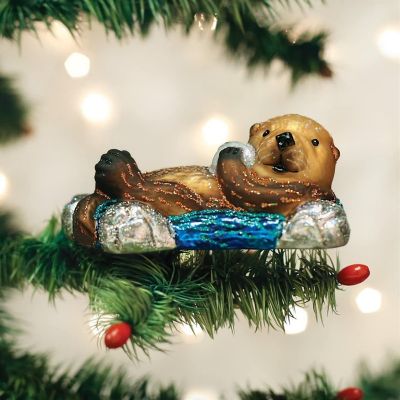 Old World Christmas 12506 Glass Blown Floating Sea Otter Ornament Image 2