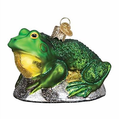Old World Christmas 12565 Glass Blown Bull Frog Ornament Image 1