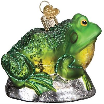 Old World Christmas 12565 Glass Blown Bull Frog Ornament Image 1