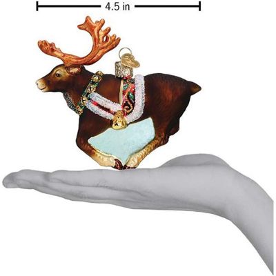 Old World Christmas 12573 Glass Blown Reindeer Ornament Image 3