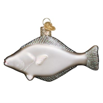 Old World Christmas #12584 Pacific Halibut Glass Blown Ornament Image 2
