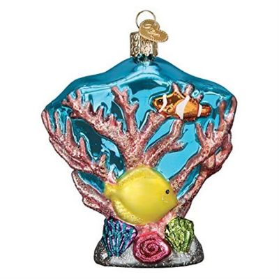 Old World Christmas #12597 Glass Blown Ornament, Coral Reef, 4" Image 1