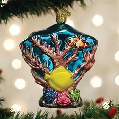 Old World Christmas #12597 Glass Blown Ornament, Coral Reef, 4" Image 1