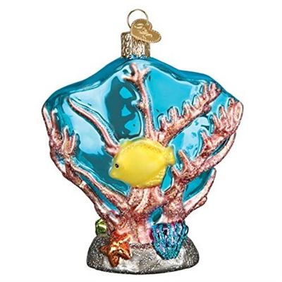 Old World Christmas #12597 Glass Blown Ornament, Coral Reef, 4" Image 2