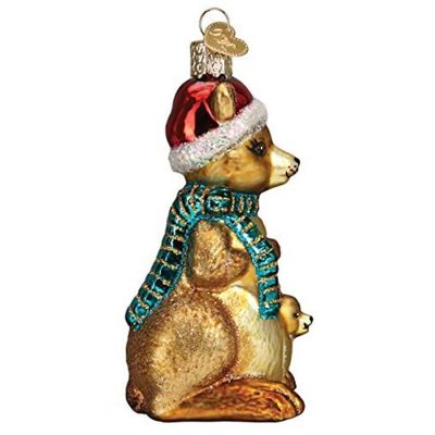 Old World Christmas #12603 Glass Blown Ornament Christmas Kangaroo, 4.25" Image 3