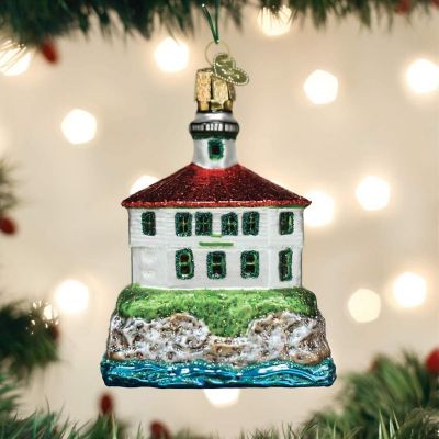 Old World Christmas #20114 Glass Blown Ornament, Eldred Rock Lighthouse 4" Image 1
