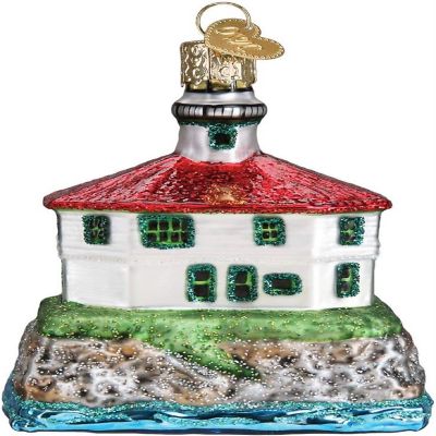 Old World Christmas #20114 Glass Blown Ornament, Eldred Rock Lighthouse 4" Image 2